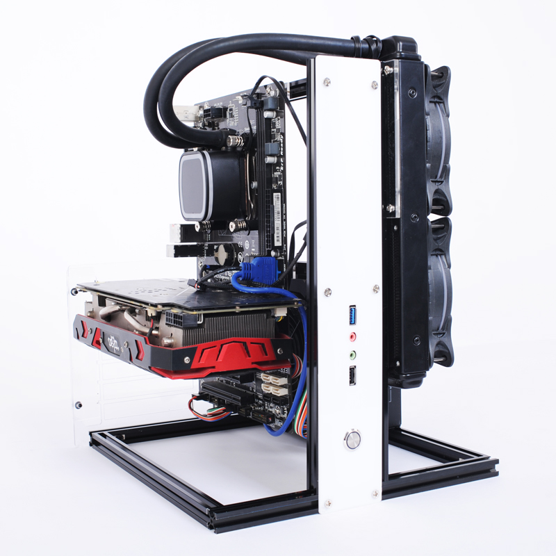 Aluminum Open Frame Test Bench Water Cooling - Itx,matx,atx,オープンフレーム,エアケース,htpc,pcゲーム,日曜大工キット用の水冷式アルミニウムテストベンチ