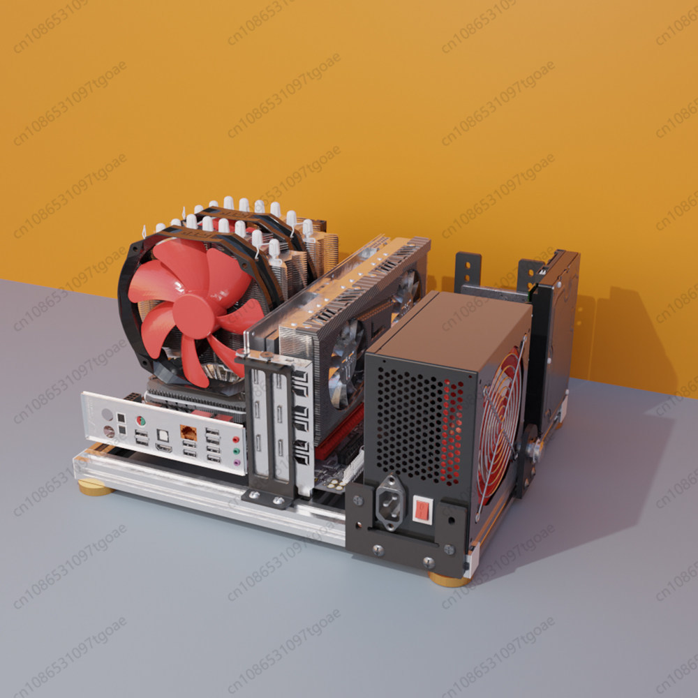 フルアルミ製オープンエアPCフレームシャーシ、ITX、MAT - Aluminum Open Frame Test Bench Water Cooling のレビューと価格